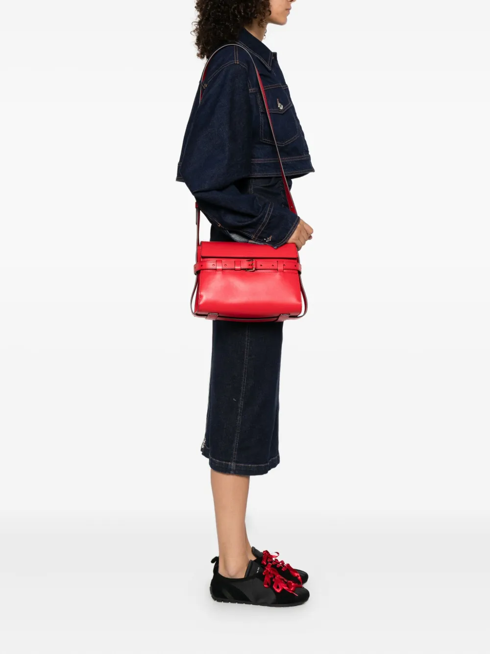 Moschino Tie Me schoudertas Rood