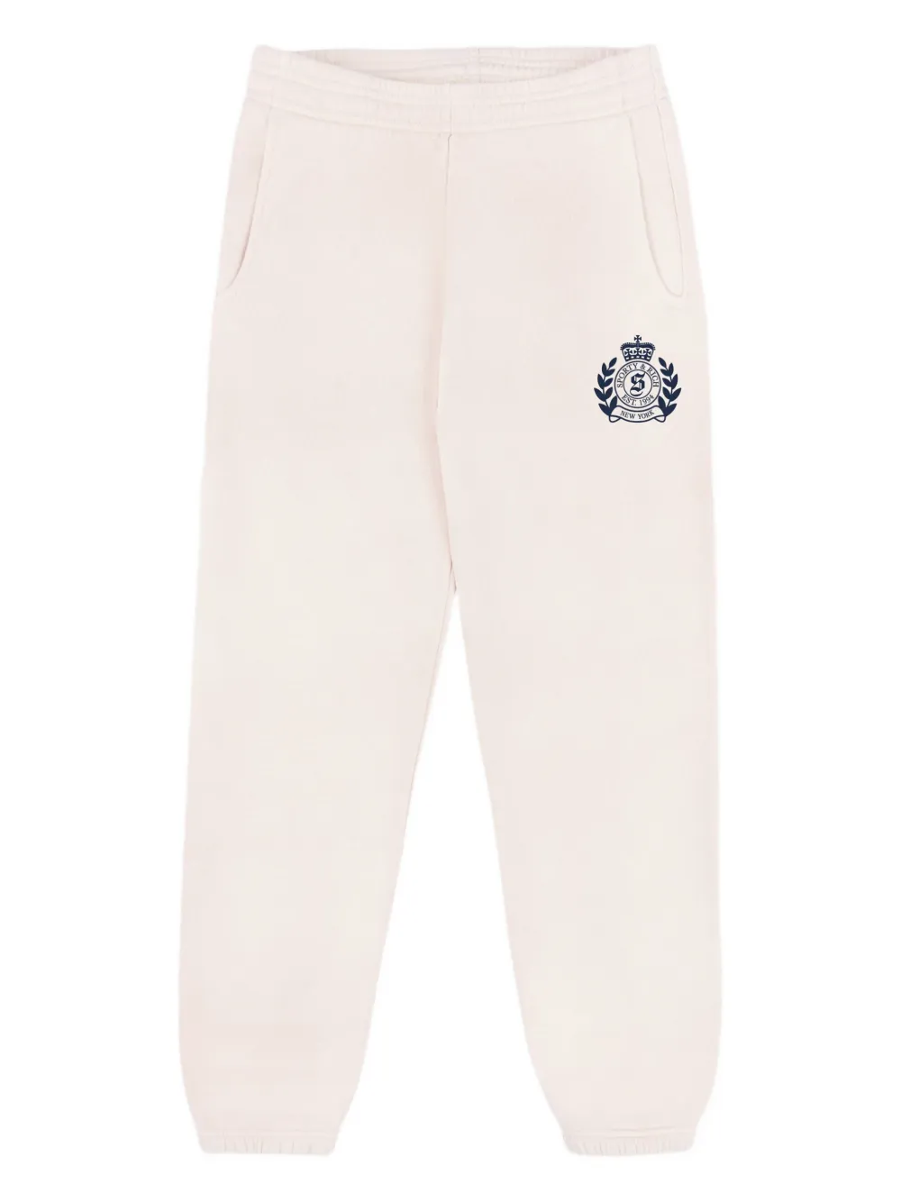 SPORTY & RICH KIDS logo-stamp sweatpants Beige