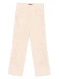 Fendi Pre-Owned 1990s floral-embroidered trousers - Orange