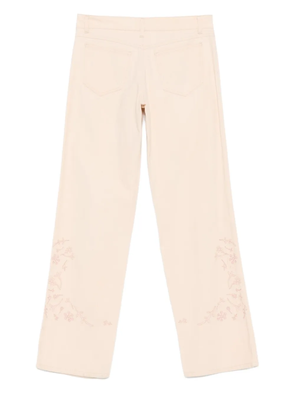 Fendi Pre-Owned 1990s broek met geborduurde bloemen - Oranje