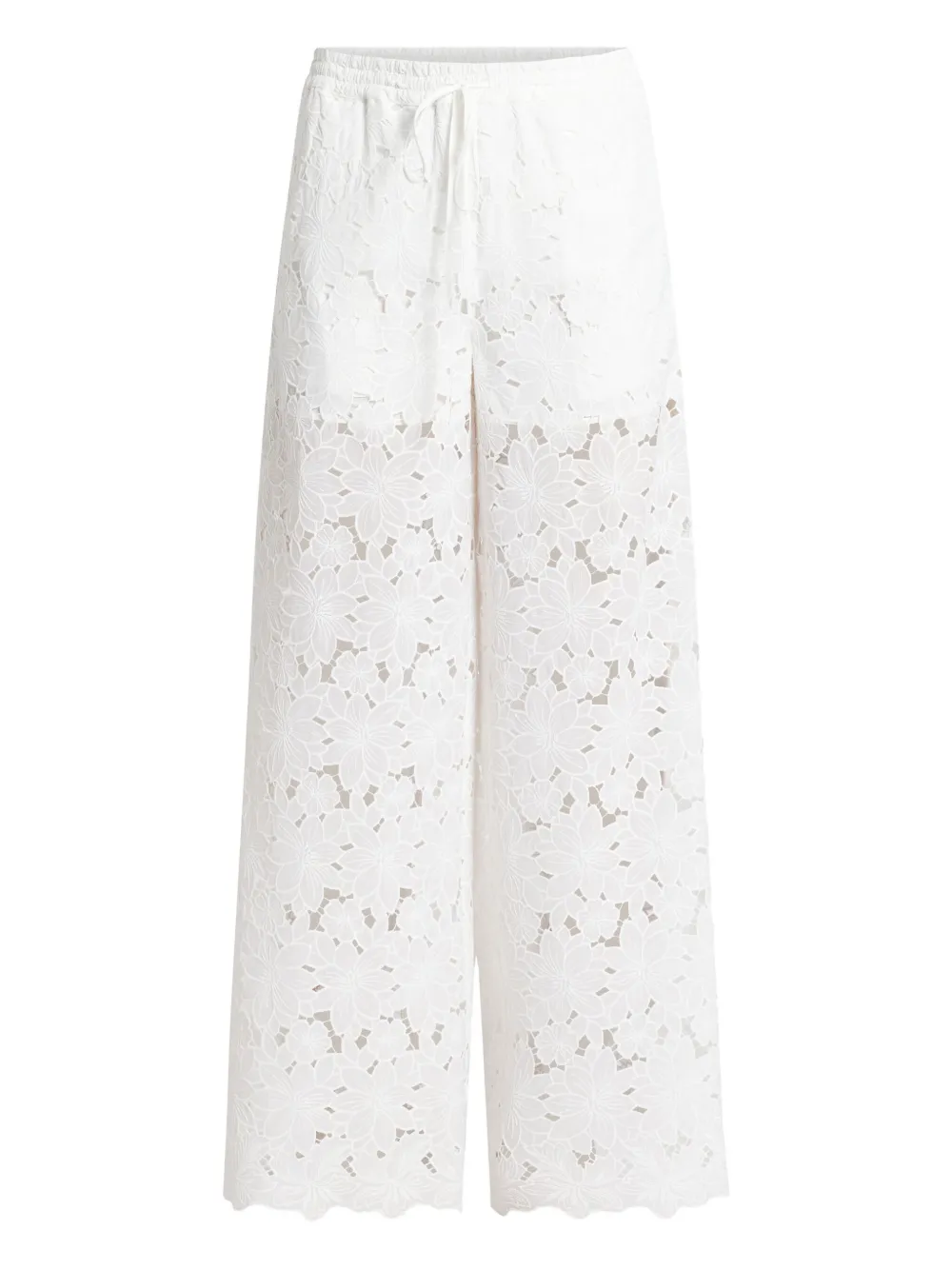Vasiliki Floral-lace Trousers In White