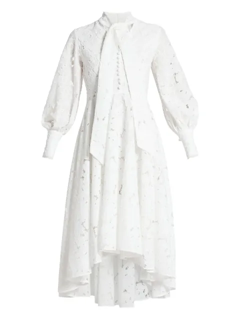 VASILIKI lace high-neck midi dress