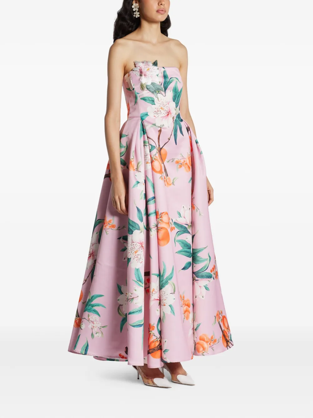 Leo Lin Nora bustier-jurk met bloemenprint Roze