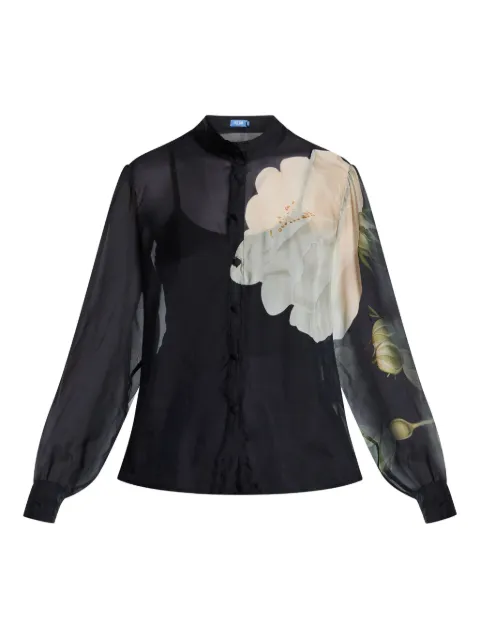 Leo Lin floral-print sheer blouse