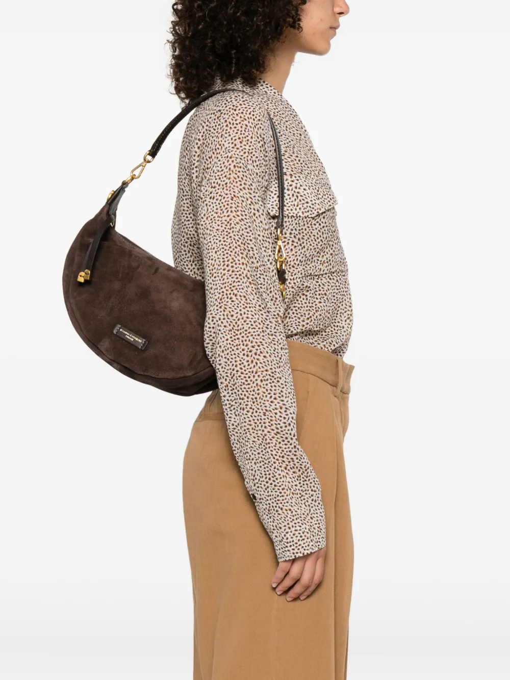 GIANNI CHIARINI Aisha suède schoudertas Bruin