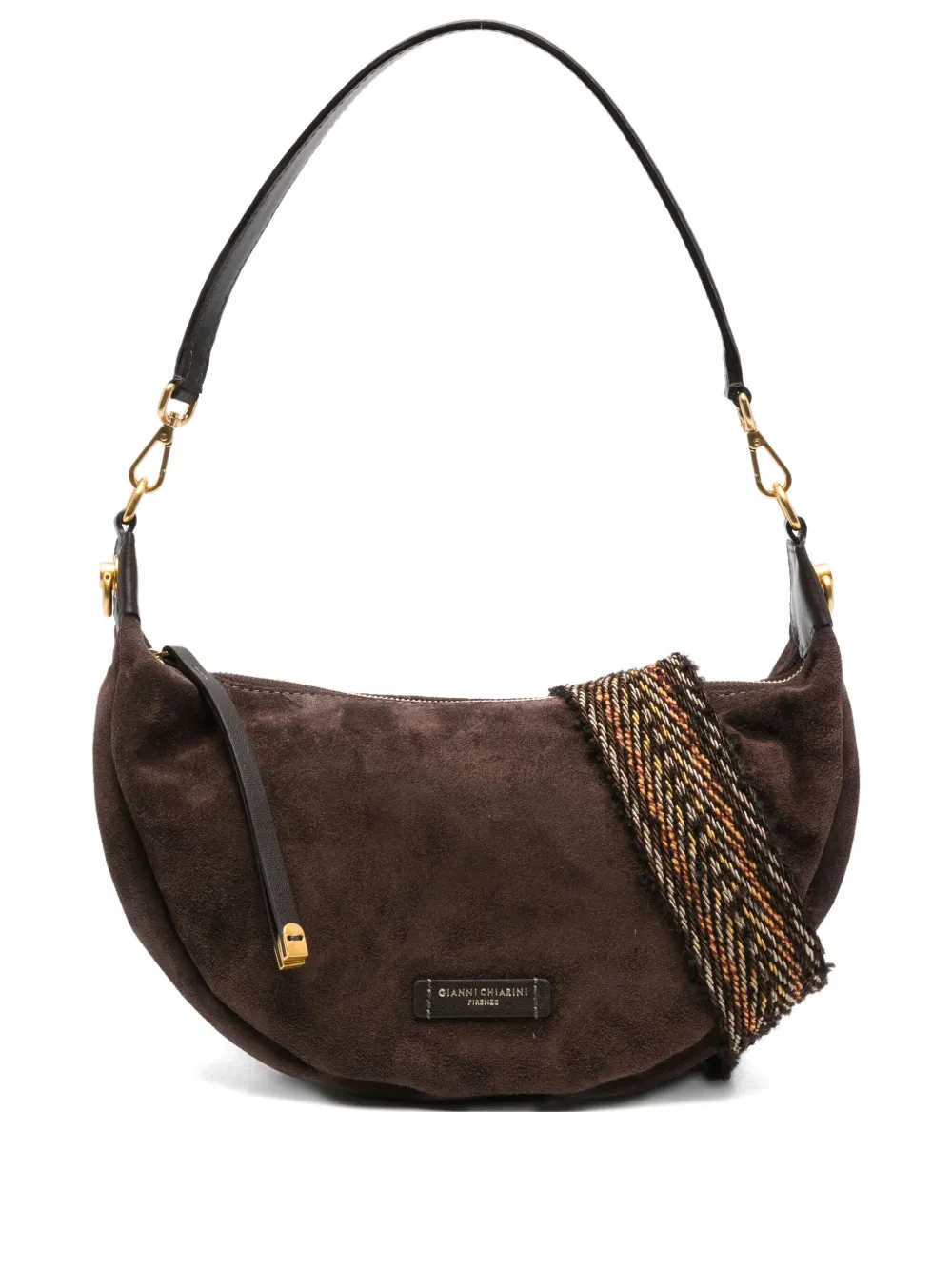 GIANNI CHIARINI Aisha suède schoudertas Bruin