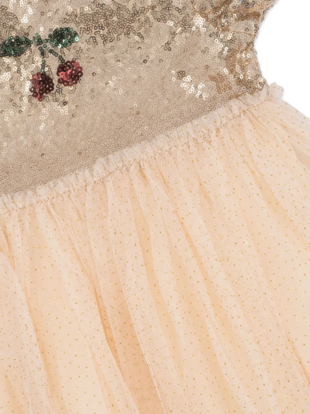 Konges Sløjd sequin cherry tulle dress Beige