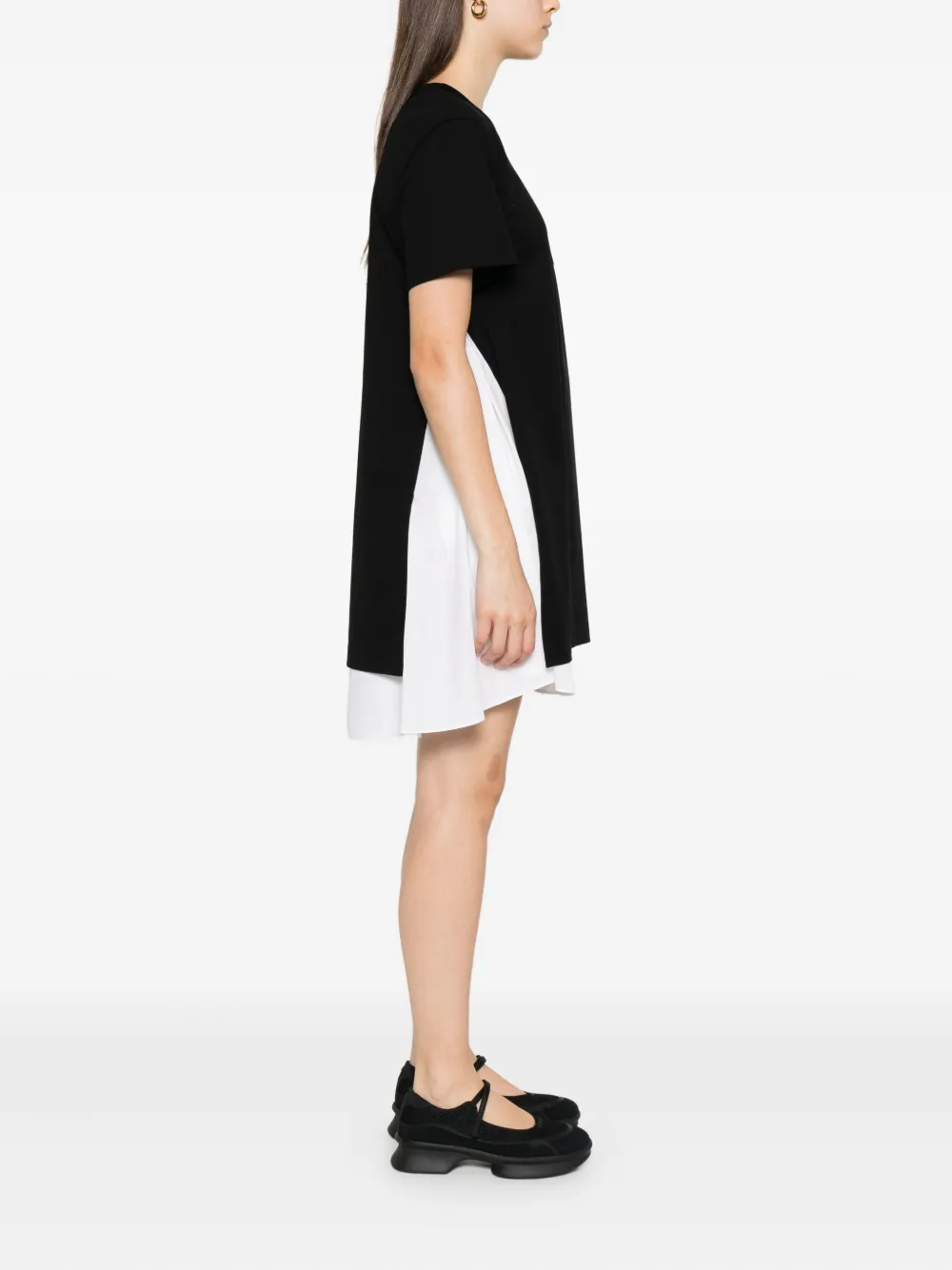 sacai Gelaagde mini-jurk Zwart