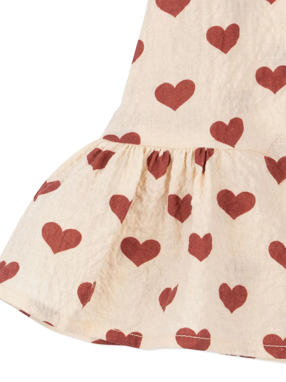 Konges Sløjd Top met ruches en hartprint Beige