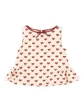 Konges Sløjd heart-print ruffled top - Neutrals