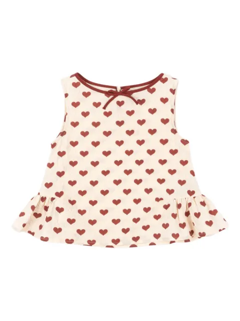 Konges Sløjd heart-print ruffled top