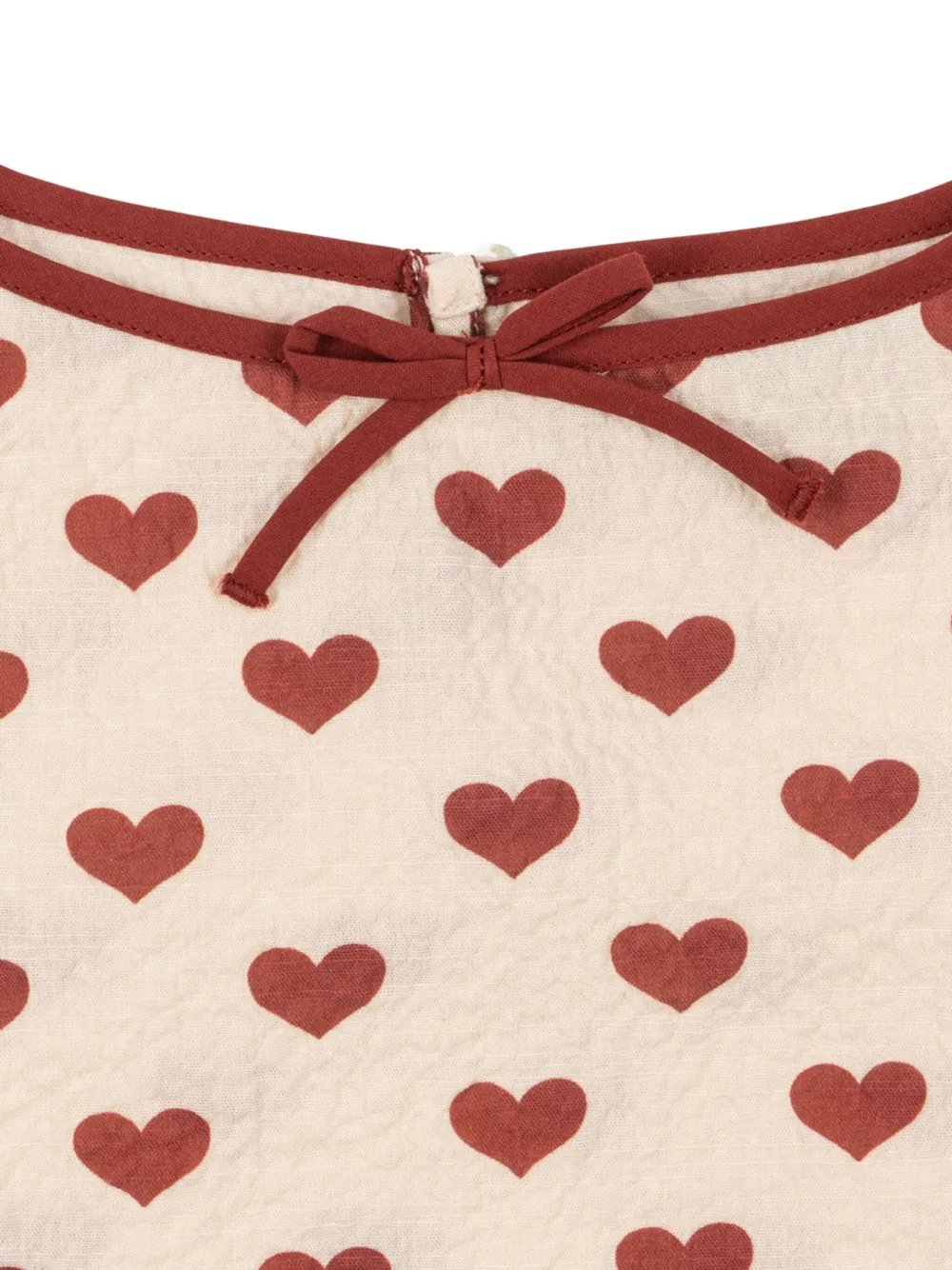 Konges Sløjd Top met ruches en hartprint Beige