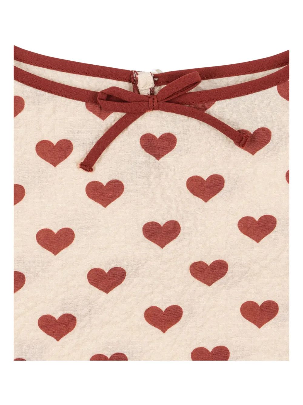 Konges Sløjd heart-print ruffled blouse Beige