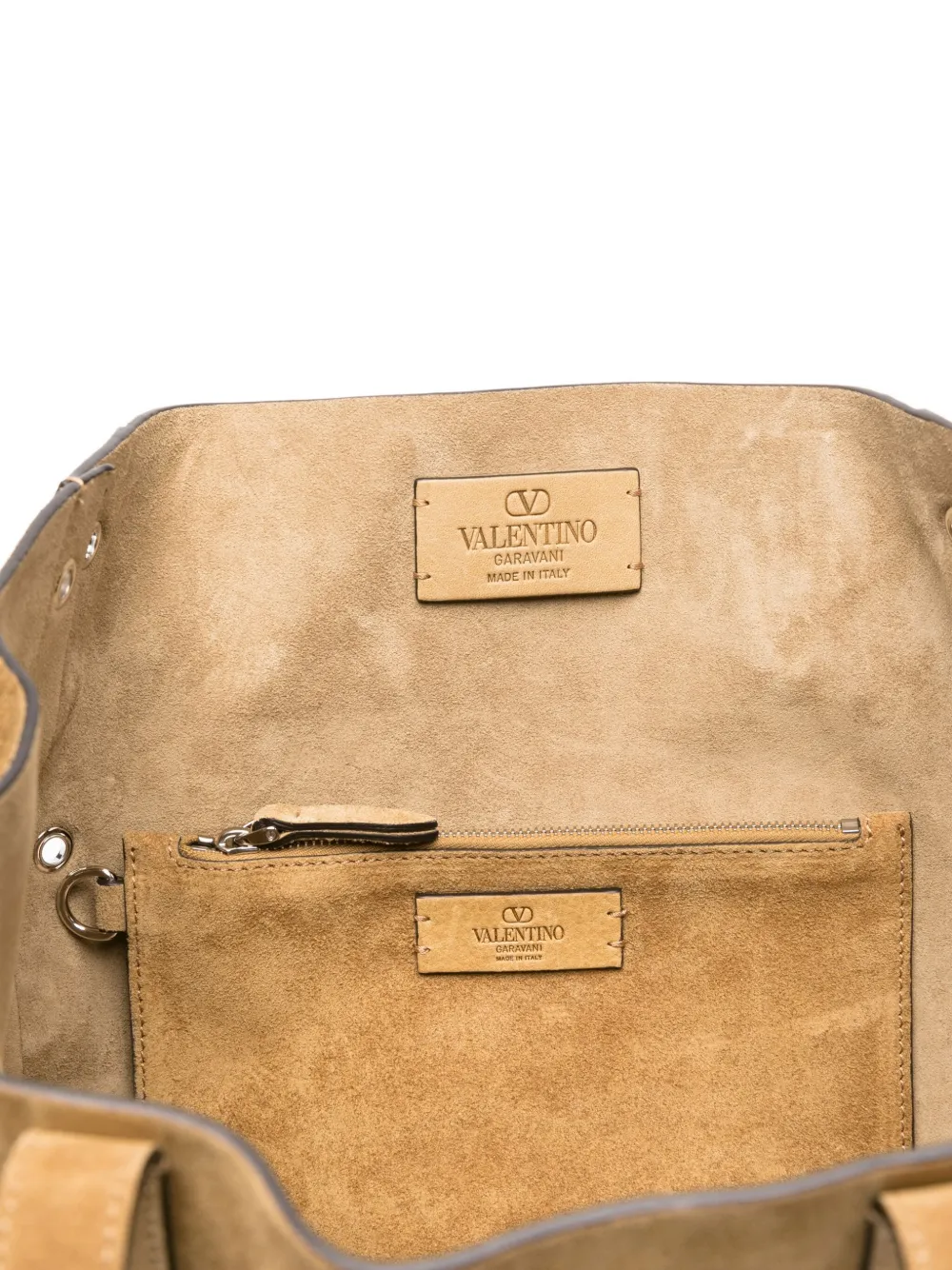 Valentino Garavani Nellcôte grote shopper verfraaid met ringlets Beige