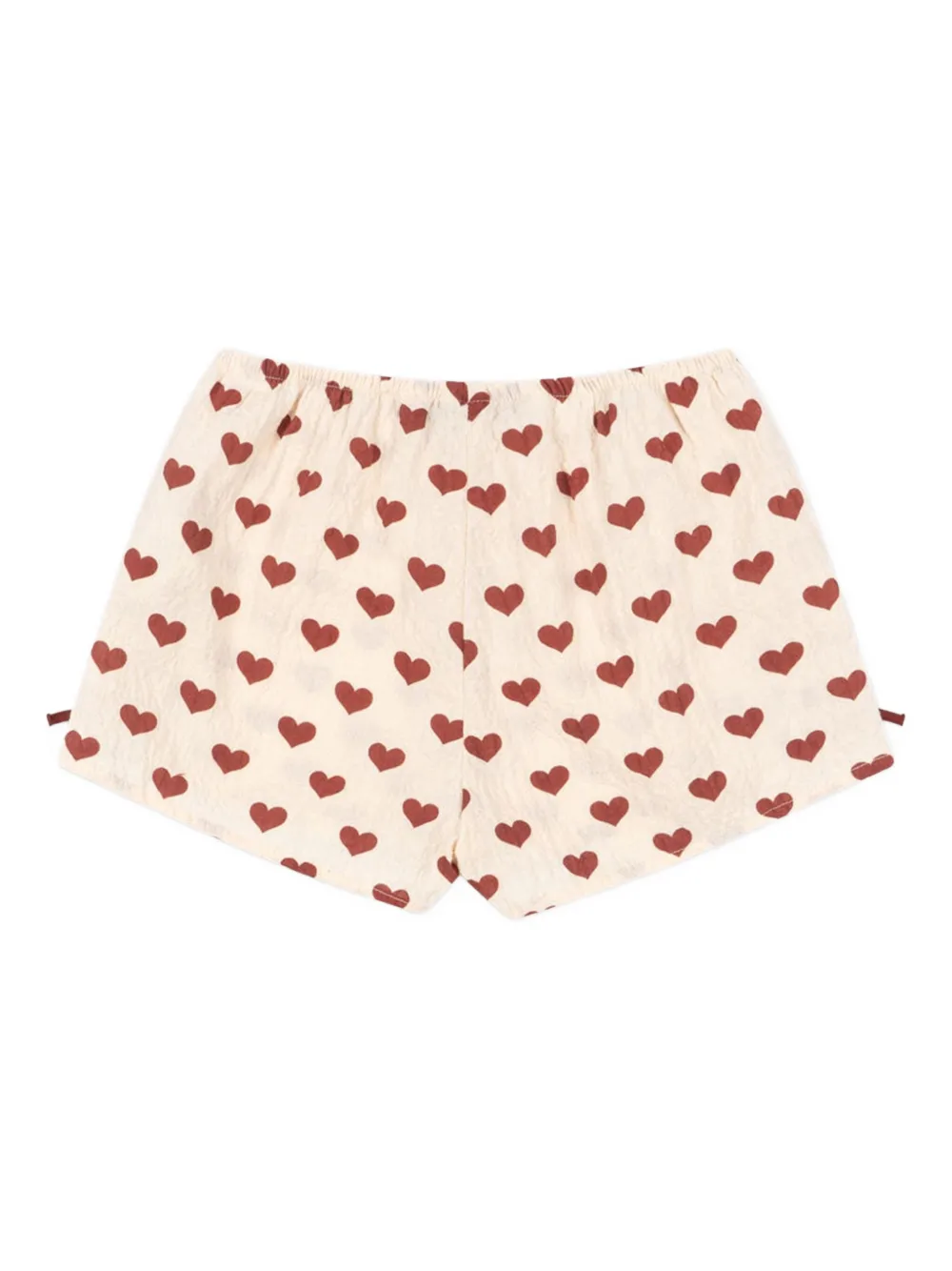 Konges Sløjd Shorts met hartprint en strikdetail Beige
