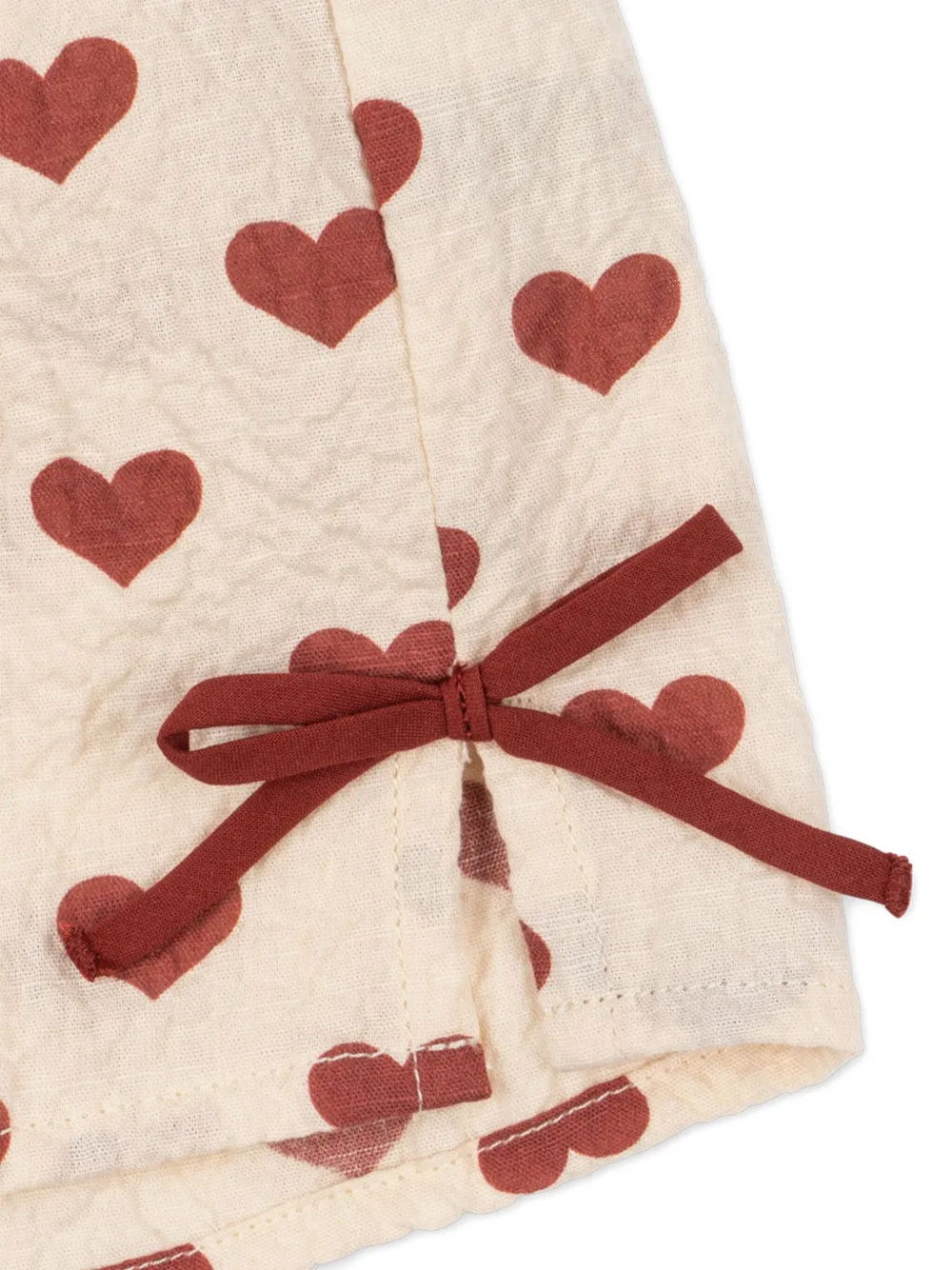 Konges Sløjd Shorts met hartprint en strikdetail Beige
