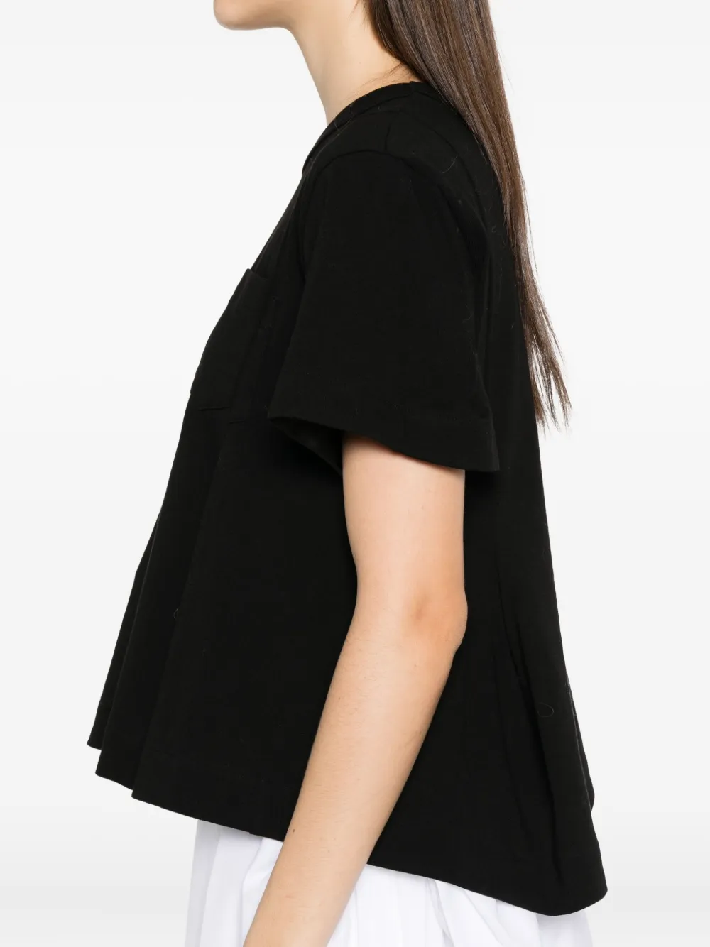 sacai T-shirt met ruches Zwart