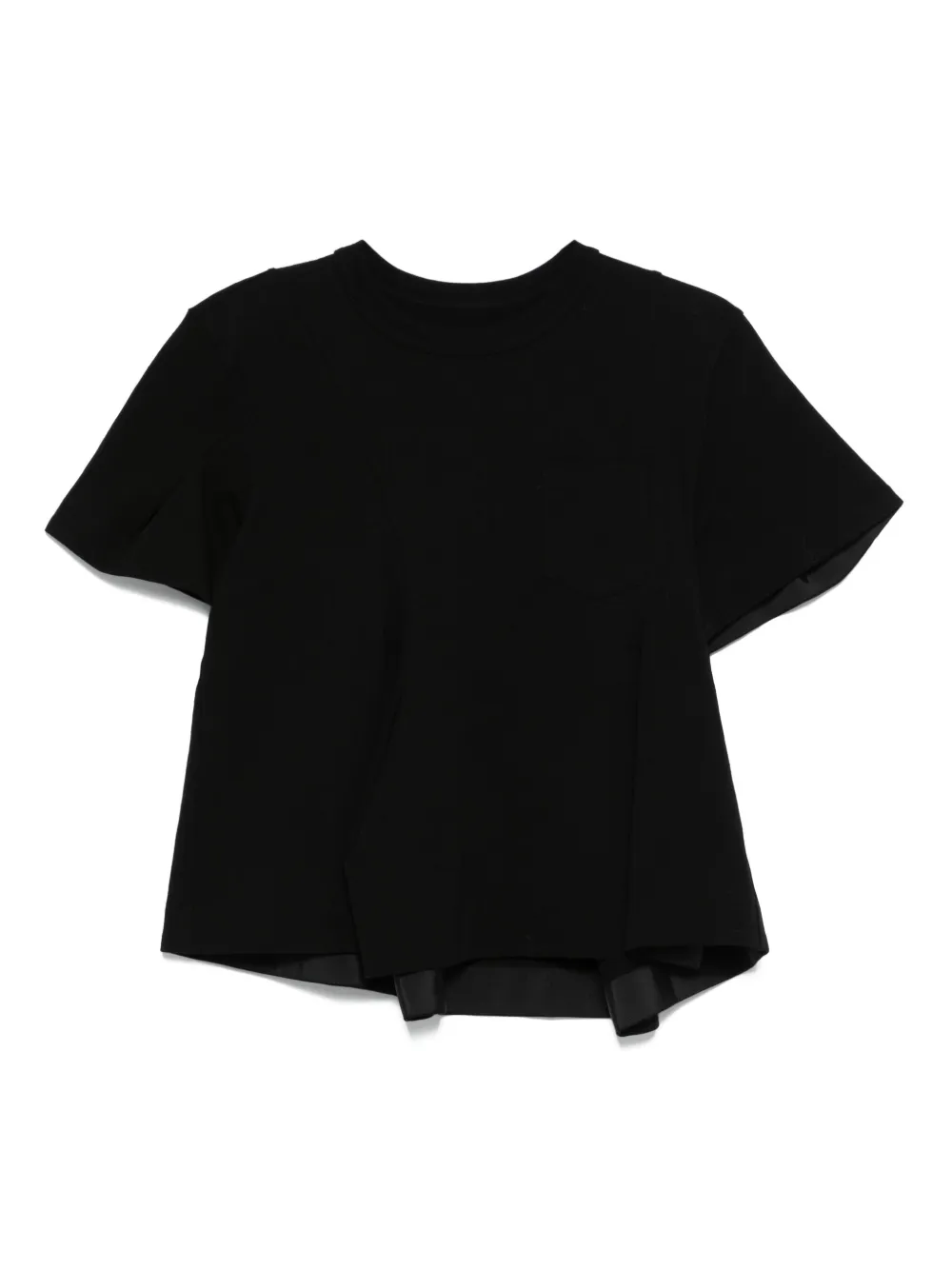 sacai ruffled T-shirt - ブラック sacai ruffled T-shirt - ブラック