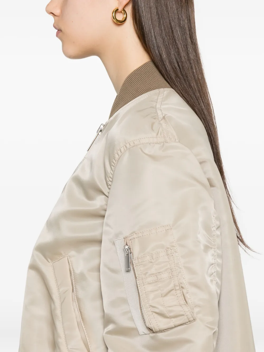 sacai Bomberjack met rits Beige