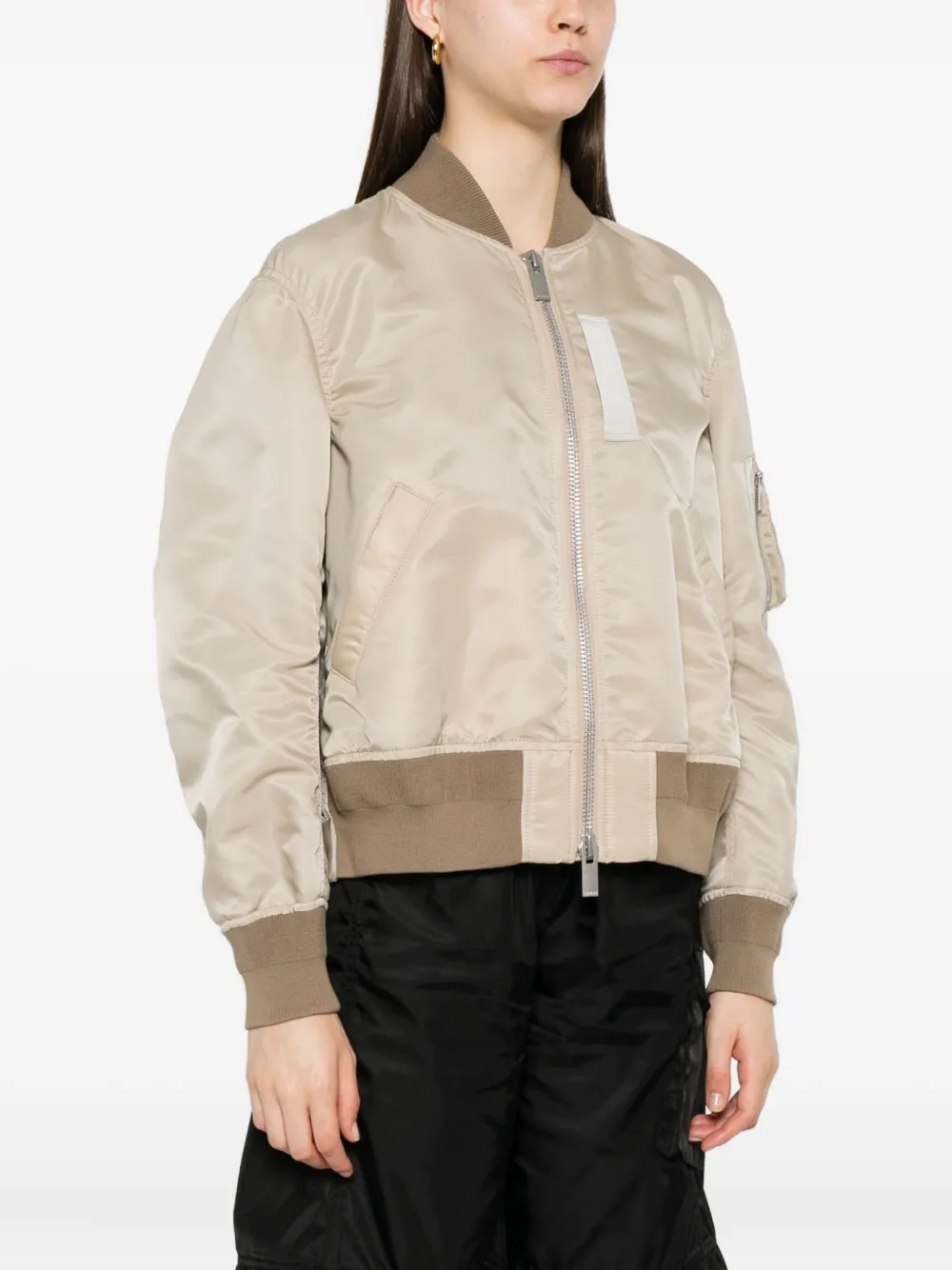 sacai Bomberjack met rits Beige
