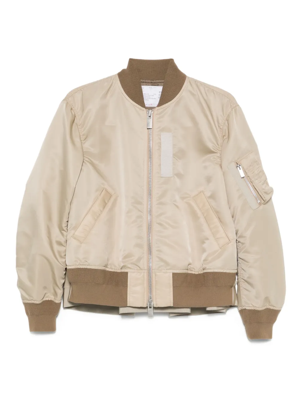 Sacai Bomberjack met rits Beige