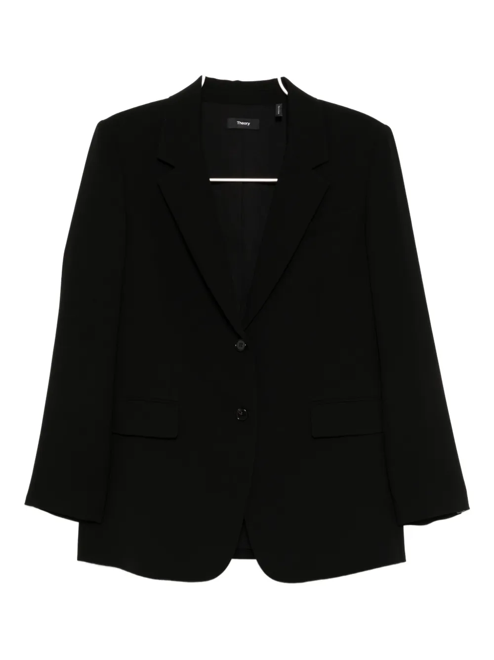Theory padded-shoulder blazer Zwart