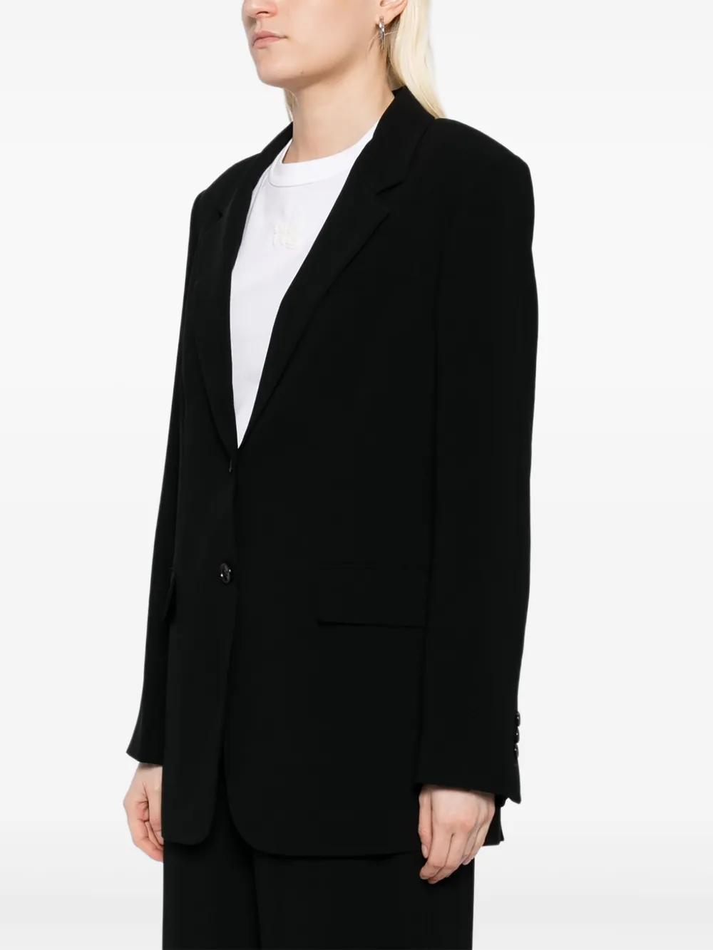 Theory padded-shoulder blazer Zwart