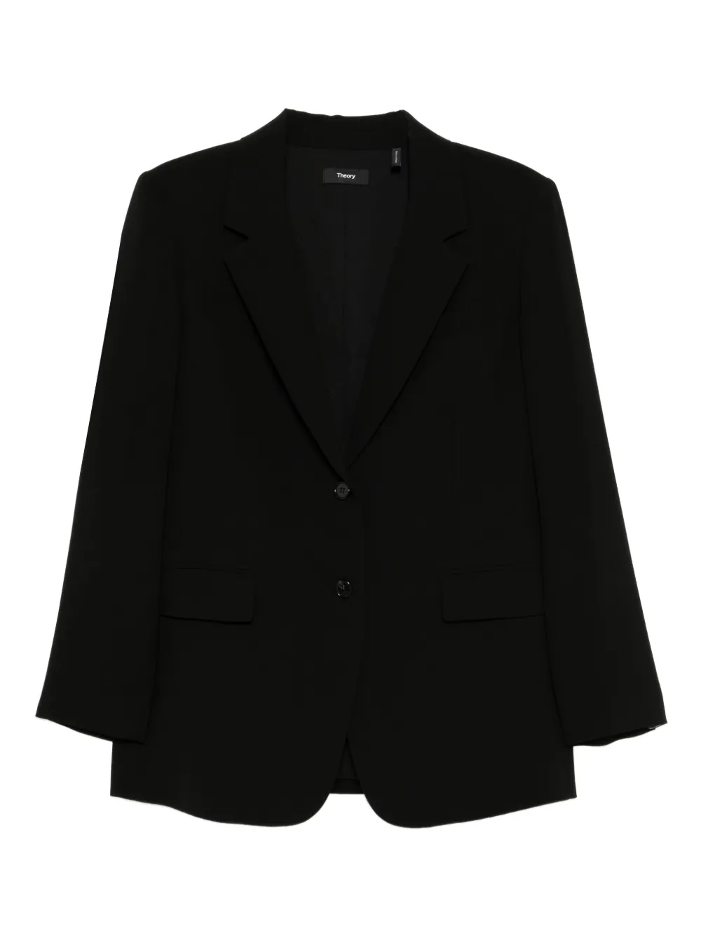 Theory padded-shoulder blazer Zwart