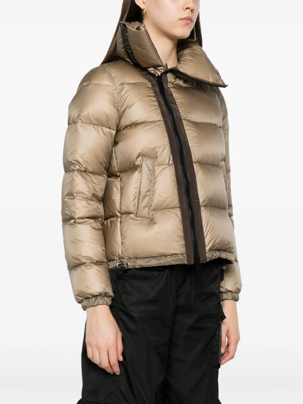 sacai quilted panelled jacket Beige