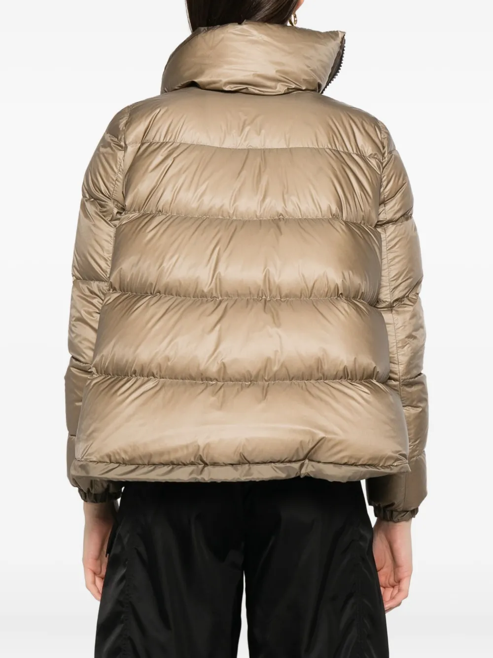 sacai quilted panelled jacket Beige