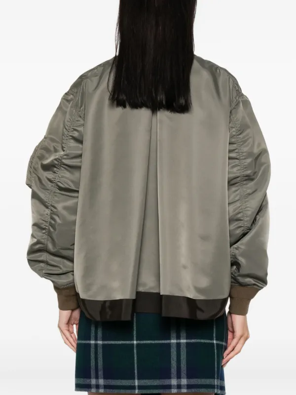 Sacai zip-fastening Bomber Jacket | Green | FARFETCH