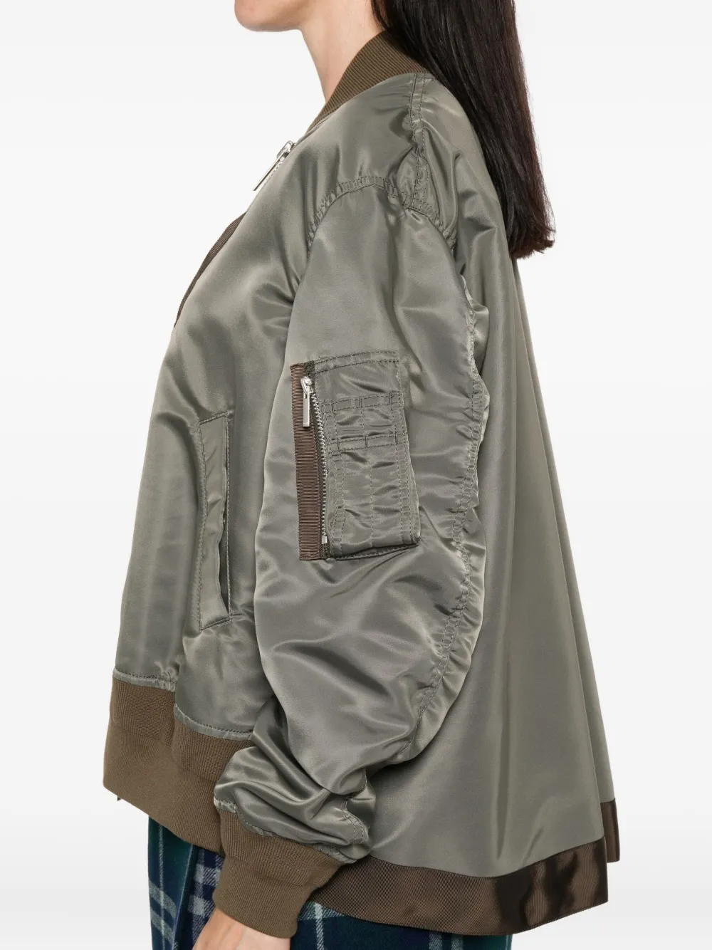 sacai Bomberjack met rits Groen