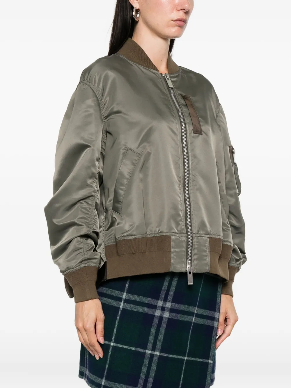 sacai Bomberjack met rits Groen