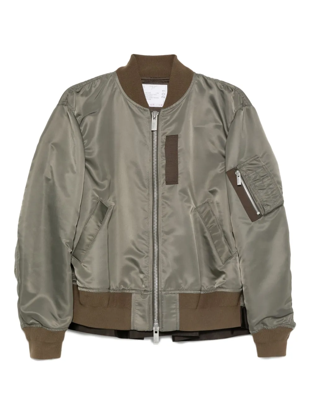 Sacai Bomberjack met rits Groen