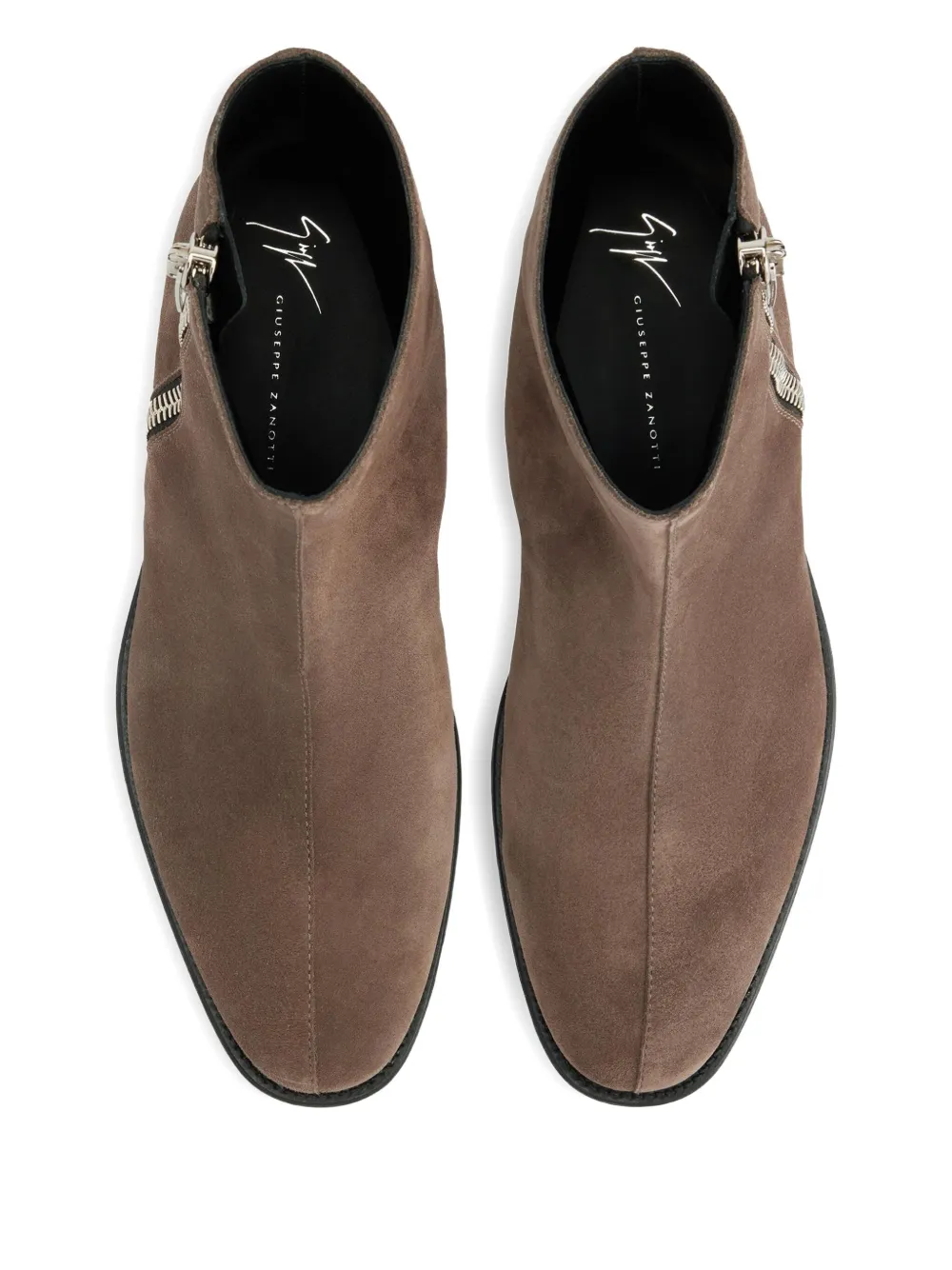Giuseppe Zanotti Cassian zip-detail suede boots Brown