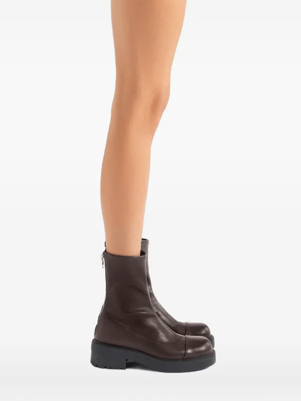 Giuseppe Zanotti Junney zip-detail Ankle Boots | Brown | FARFETCH