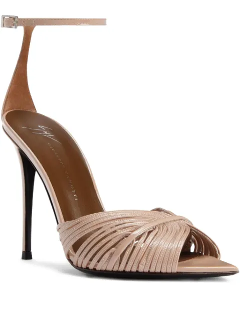 Giuseppe Zanotti Sandália Intriigo de couro com salto 105mm