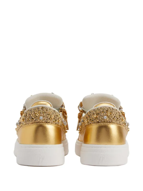 Giuseppe Zanotti Embellished Zip low-top Sneakers | Yellow