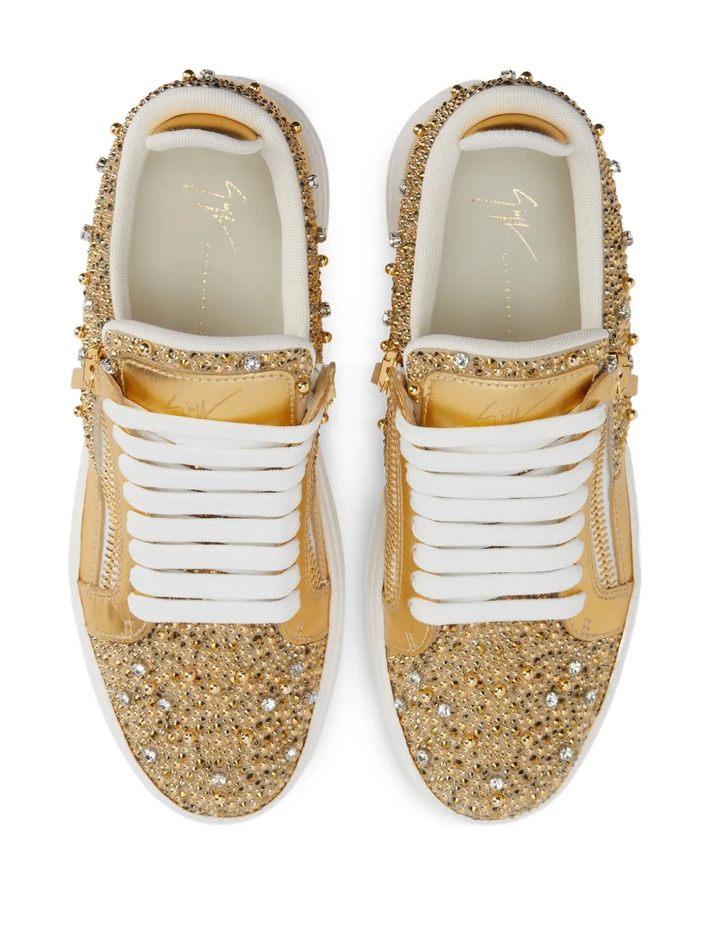 Giuseppe Zanotti Verfraaide low-top sneakers met rits Geel