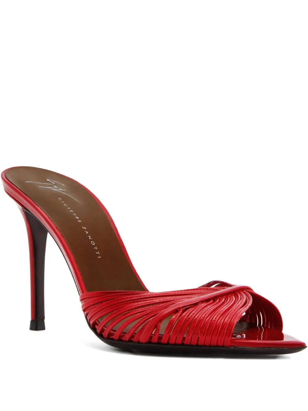 Giuseppe Zanotti 90mm Intriigo Shell leather sandals Red