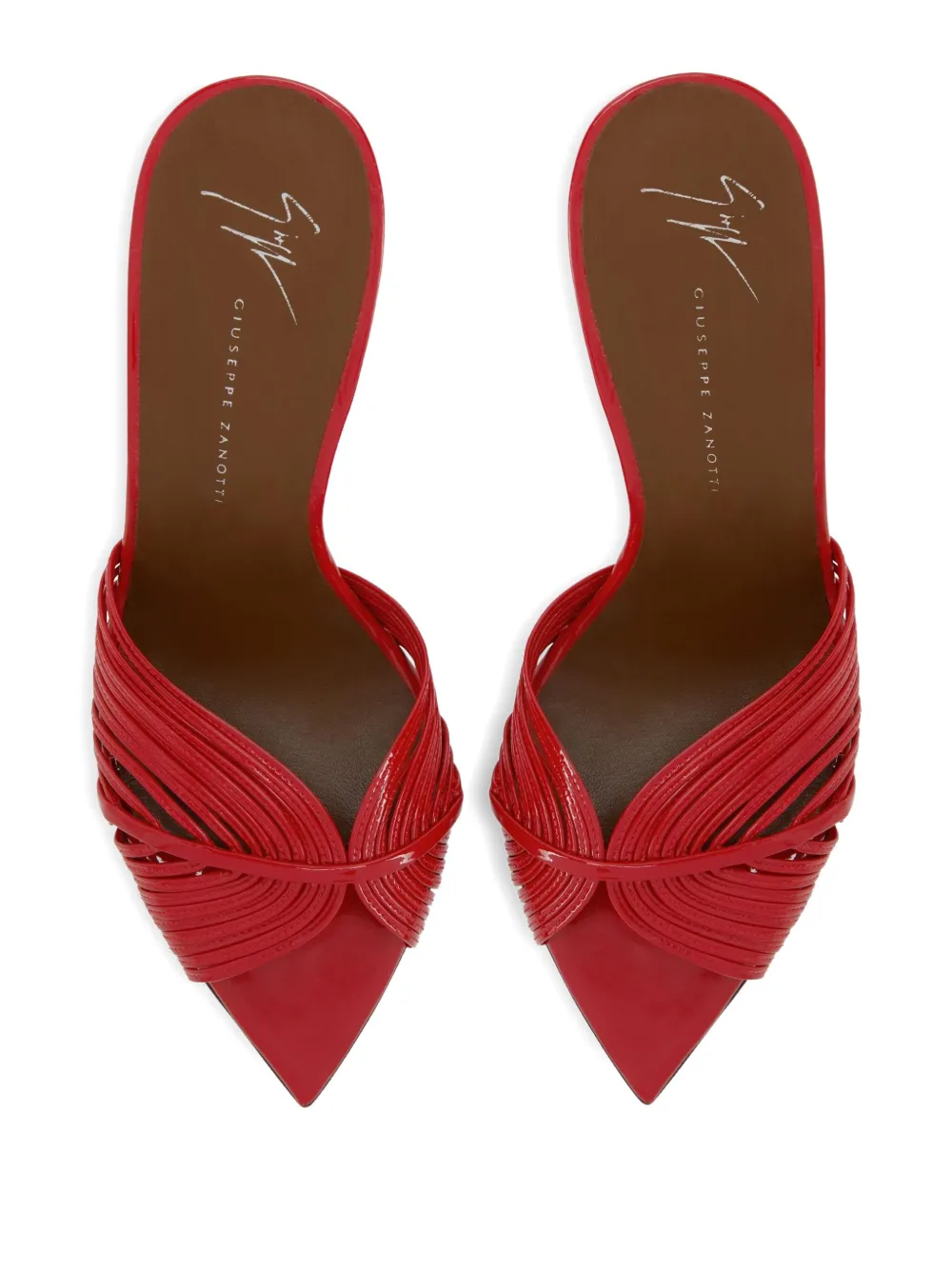Giuseppe Zanotti 90mm Intriigo Shell leather sandals Red