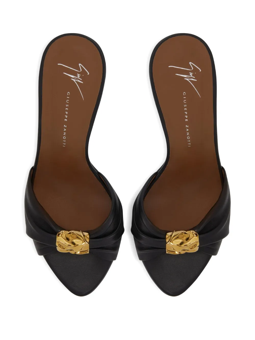 Giuseppe Zanotti 90mm Cherie pleated sandals Black