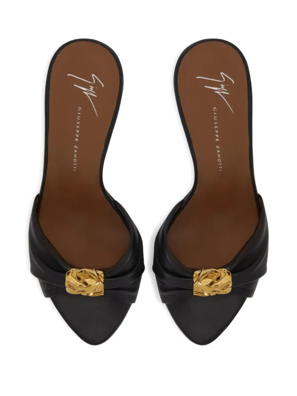 Giuseppe Zanotti 90mm Cherie Pleated Sandals | Black | FARFETCH