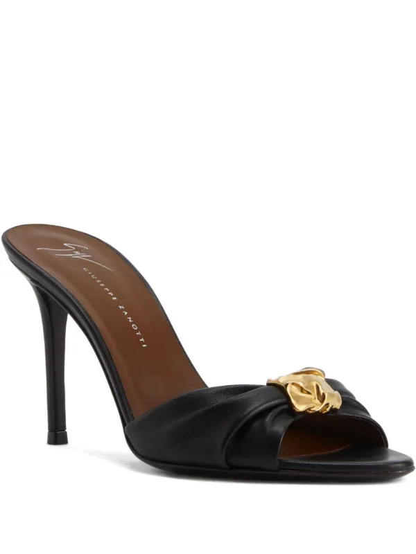 Giuseppe Zanotti 90mm Cherie Pleated Sandals | Black | FARFETCH