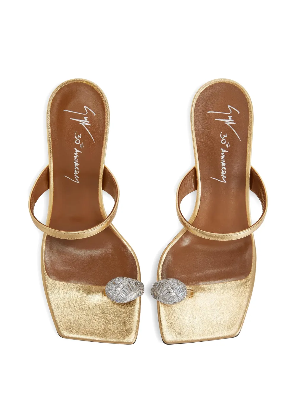Giuseppe Zanotti 90mm Icon Ring crystal-embellished sandals Gold