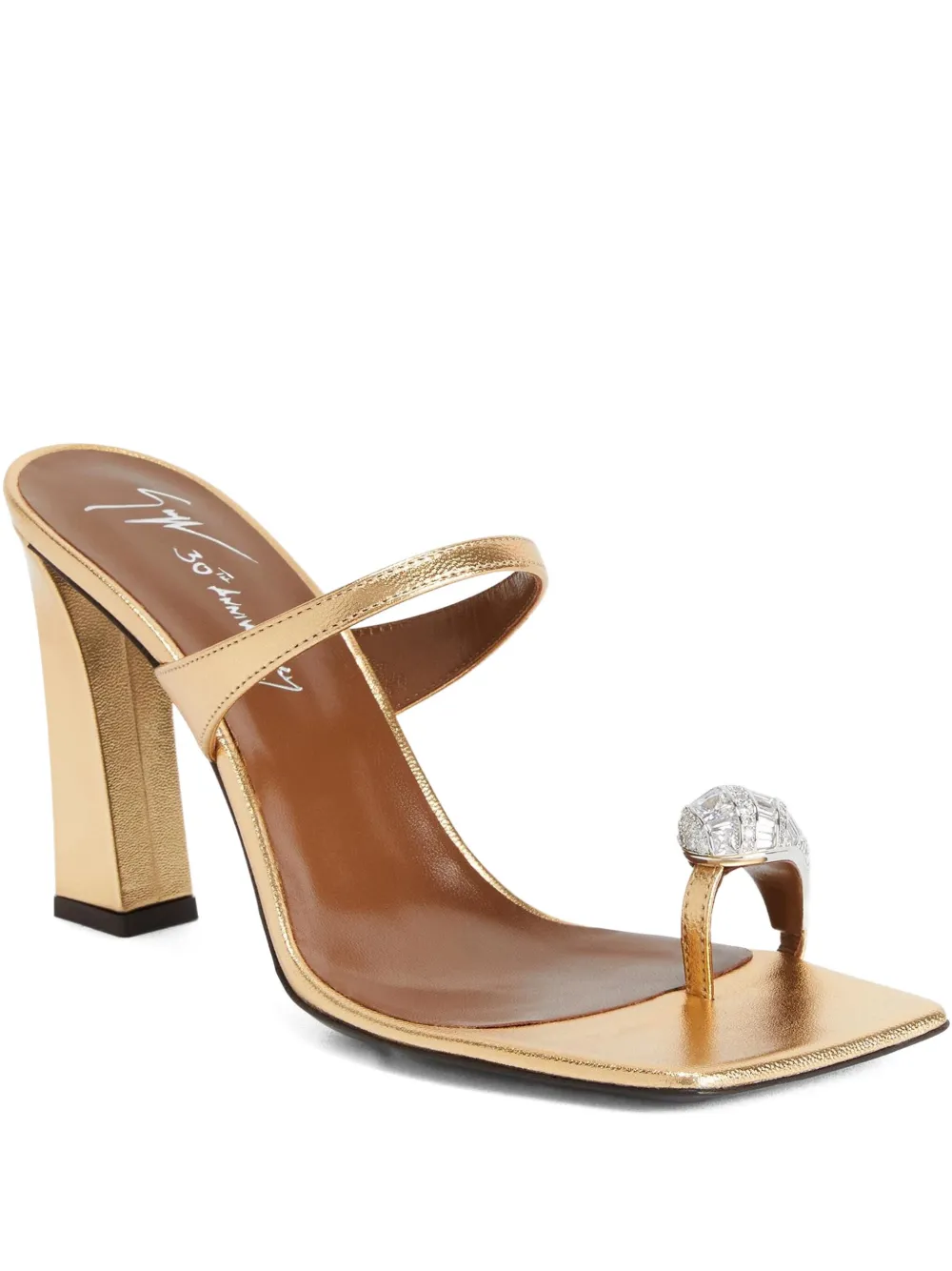 Giuseppe Zanotti 90mm Icon Ring crystal-embellished sandals Gold