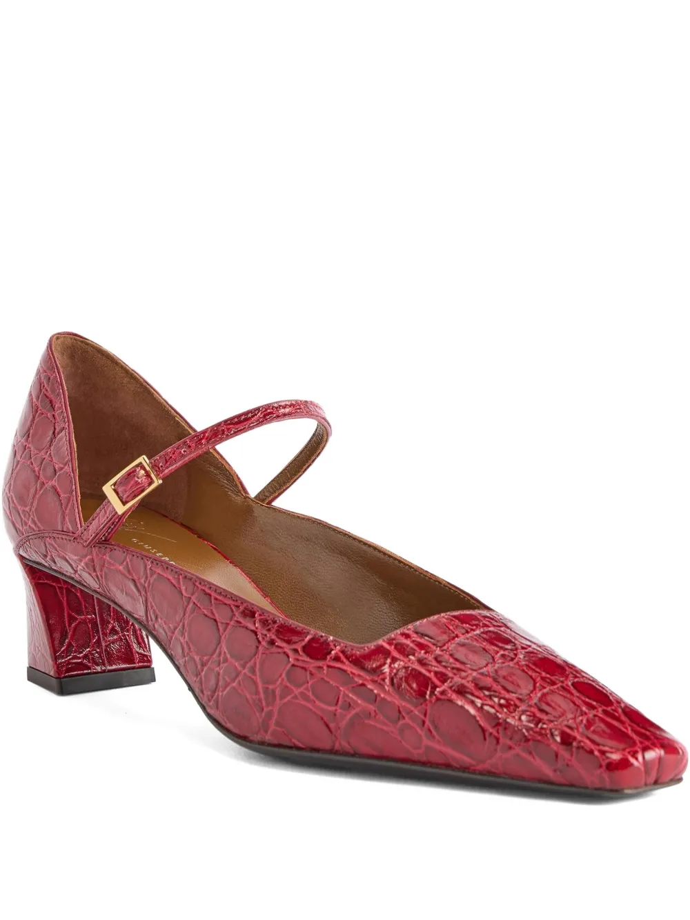 Giuseppe Zanotti crocodile-effect Mary Jane pumps Red
