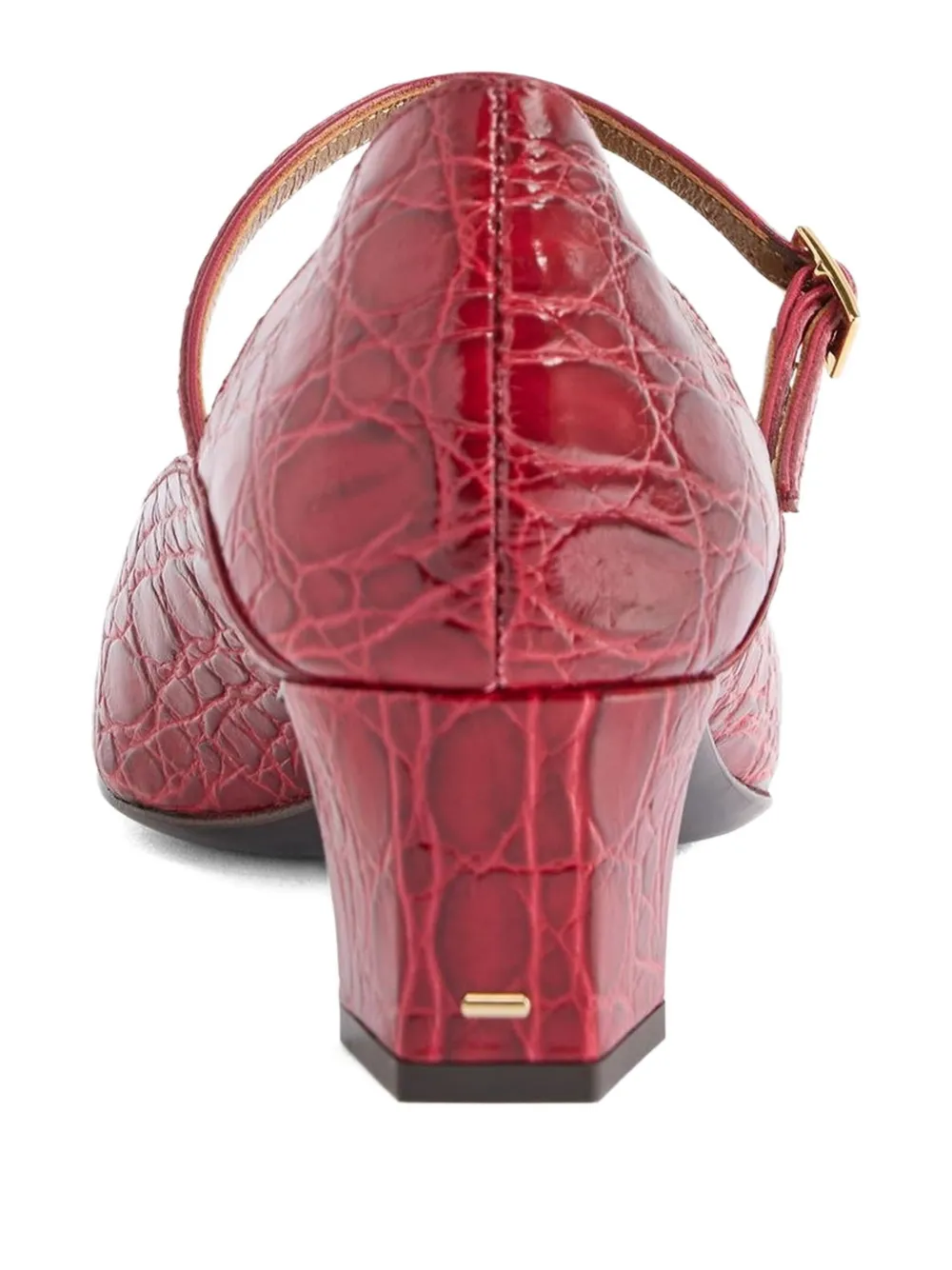 Giuseppe Zanotti crocodile-effect Mary Jane pumps Red