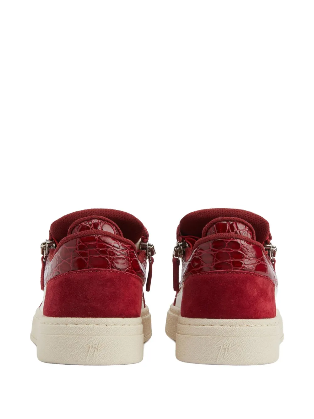 Giuseppe Zanotti Frankie sneakers met krokodillen-reliëf Rood