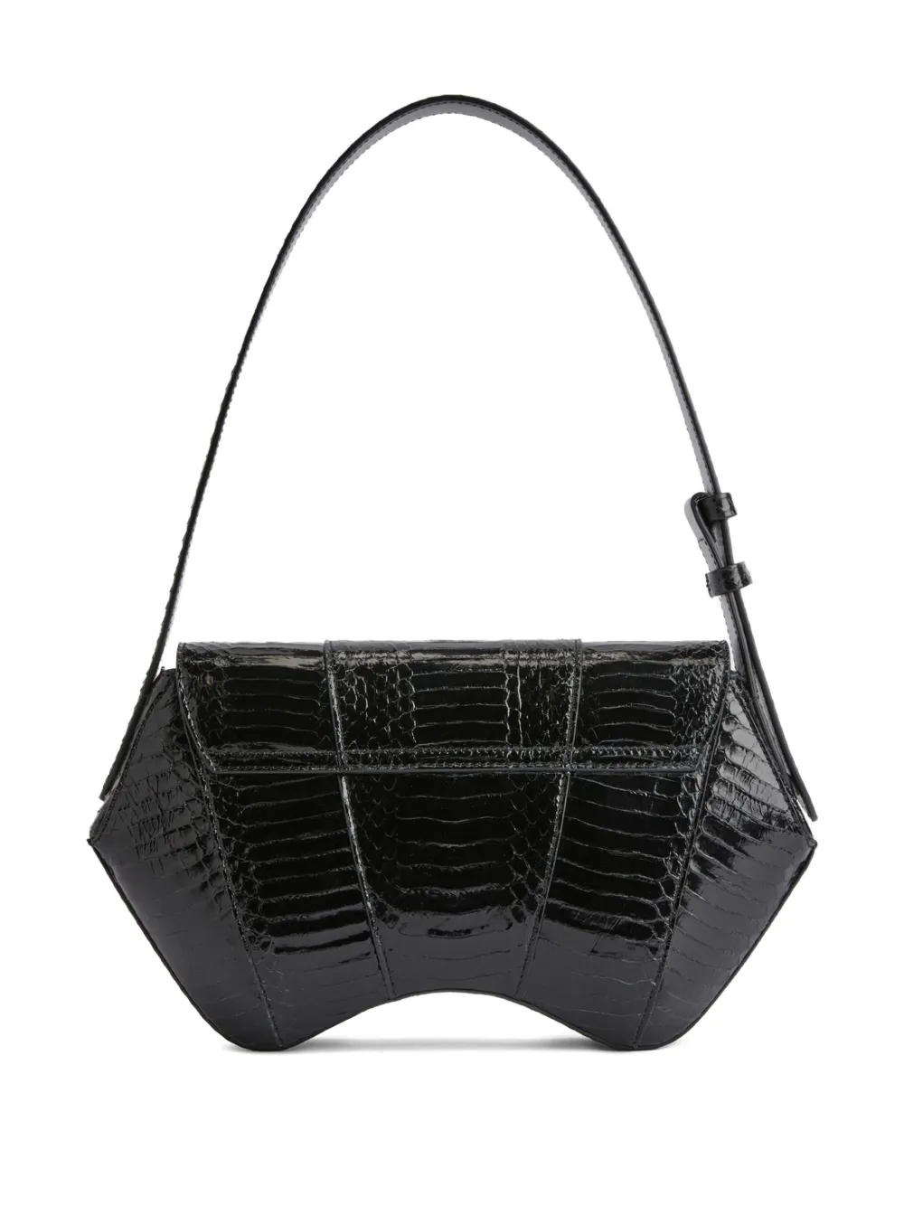 Giuseppe Zanotti Gz Day and Night snakeskin curved shoulder bag 003 BLACK